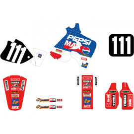 Decal Kit Tecnosel Vintage Honda Pepsi 1994 CR 125 95-97, CR250 95-96 , Seat Cover and number plate decals not included
