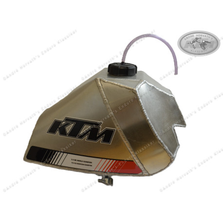 Gas Tank Aluminium New KTM 125/175/250/350/390/400/420 GS Twinshock Models 1979-1981 ca 10 Liter incl new fuel tap and fuel cap