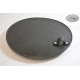 number plate plastic black oval with bracket on the rear and cable route, 280x240mm