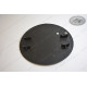 number plate plastic black oval with bracket on the rear and cable route, 280x240mm