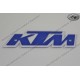 KTM Gas Tank Decal translucent Plastic with blue sticker, length 170mm, distance of mounting holes 127